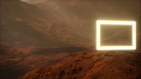 Neonportal-Auf-Der-Oberfläche-Des-Marsplaneten-Mit-Staubwehen